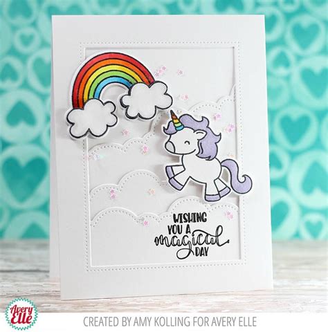 Avery Elle Be A Unicorn Clear Stamps In 2021 Unicorn Card Unicorn