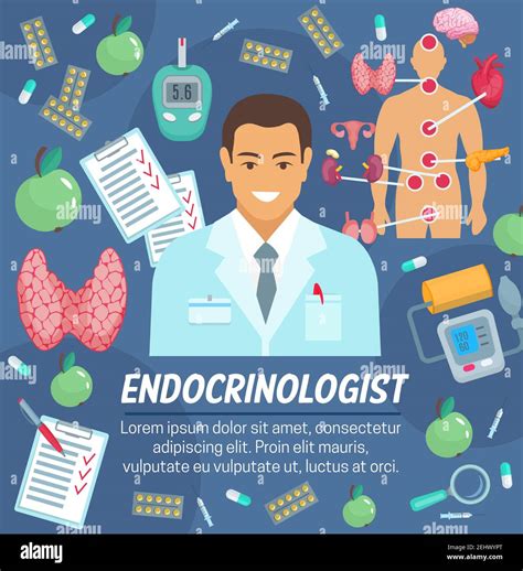 Endocrinology Medicine And Hormone Thyroid Of Endocrine System And