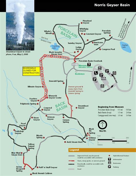 Free Images Norris Geyser Basin Map