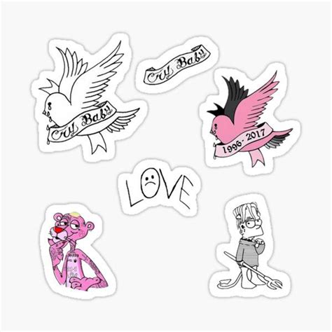 Six Stickers With Different Types Of Birds And Words On Them All In