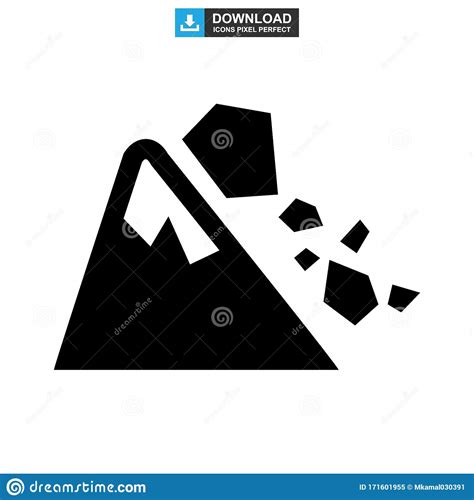 Falling Rocks Icon Or Logo Isolated Sign Symbol Vector Illustration