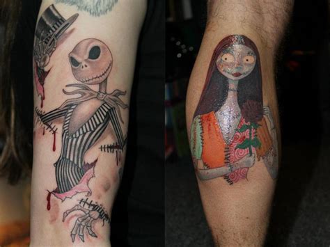 Jack skellington is a fictional character who first appeared in the 1993 animated film the nightmare before christmas. Jack and sally - Wedding Present Tattoos by American ...