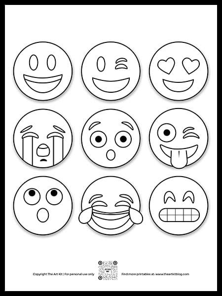 Emoji Coloring Pages Free Printable The Art Kit