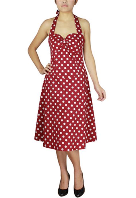 Plus Size Rockabilly Red And White Polka Dot Halter Dress [36414] 44 99 Mystic Crypt The