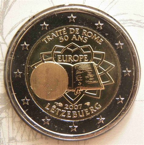 Luxembourg 2 Euro Commémorative 2007 50e Anniversaire Du Traité De