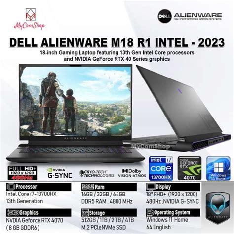 Jual Dell Alienware M18 R1 I7 13700hx 16gb Ram 512gb Ssd Rtx 4070 8gb