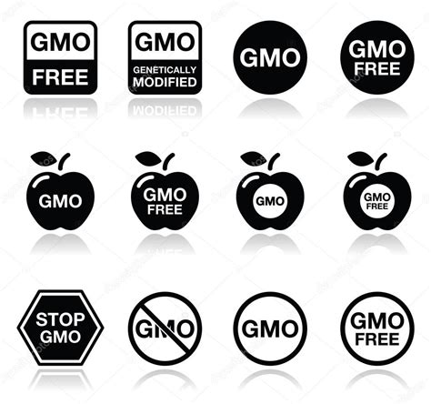 Genetically Modified Food Line Horizontal Icon Illustration Free