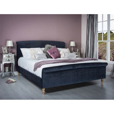 The frame you choose will undoubtedly make a statement and showcase your style. Zafia King Velvet Fabric Bed Frame, Midnight Blue | Cheap ...