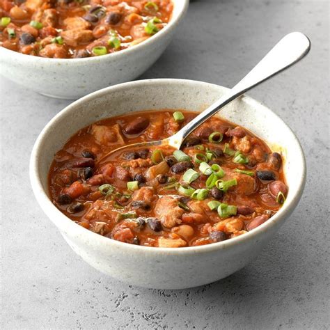 Easy, flavorful white chicken chili recipe. Hearty Sausage-Chicken Chili Recipe: How to Make It ...