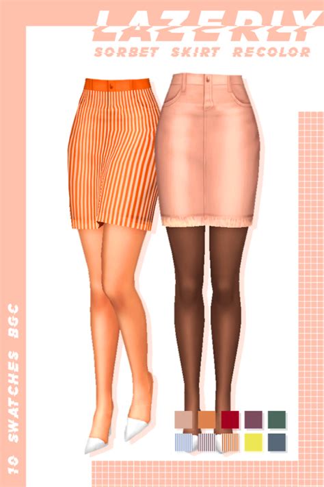 Lazerly “lazerlys Sorbet Skirt Recolor 10 Swatches Bgc Mesh By