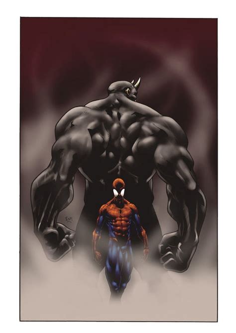 Spidey And Rhino Marvel Rhino Spectacular Spider Man Superhero Art