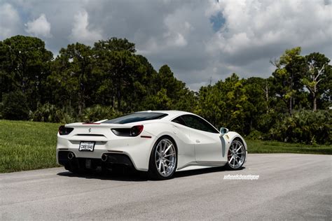 Ferrari 488 Gtb White With Anrky An38 Aftermarket Wheels Wheel Front
