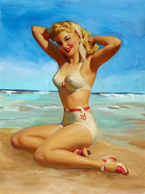 Classic American Pin Up Girls On The Beach Pin Up And Cartoon Girls