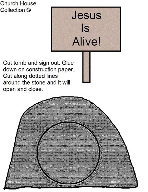 Church House Collection Blog Easter Tomb Jesus Is Alive Cutout Craft