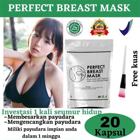 perfect breast mask [20x] masker pembesar and pengencang payudara terbaik best seller lazada