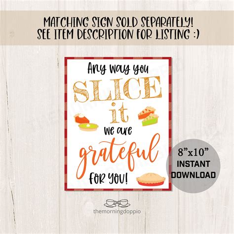 Printableeditable Any Way You Slice It We Are Grateful For Etsy