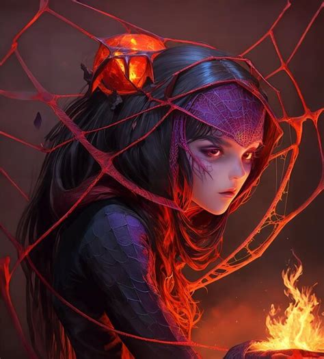 Premium Ai Image Devil Girl In The Fire