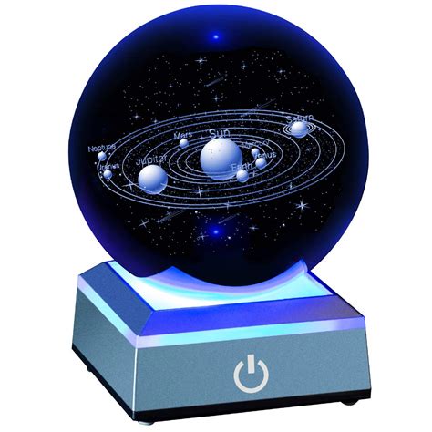 Buy Erwei 3d Solar System Model Crystal Ball 80mm 315 Laser Engraved