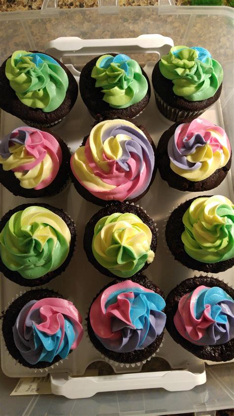 First Try Multicoloured Frosting 4 Colour Coded Types Of Chocolate