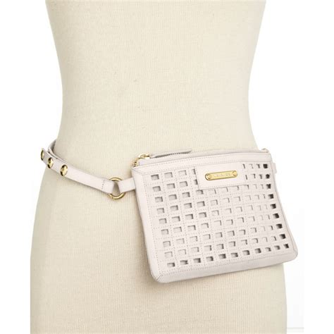 Lyst Michael Kors Michael Perforated Belt Bag In White