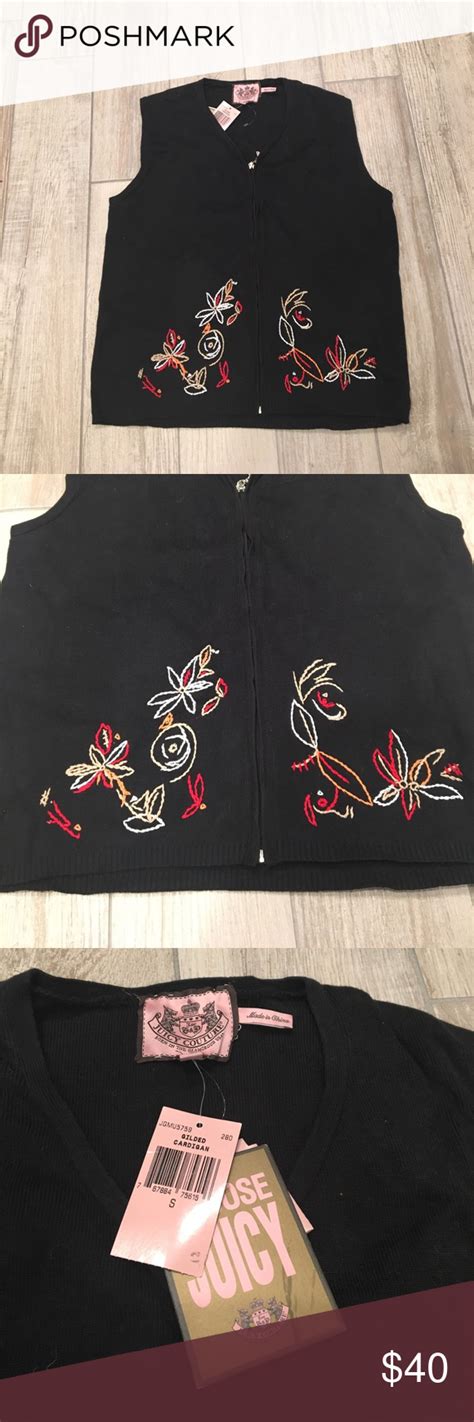 Juicy Couture Black Embroidered Vest Juicy Couture Juicy Couture