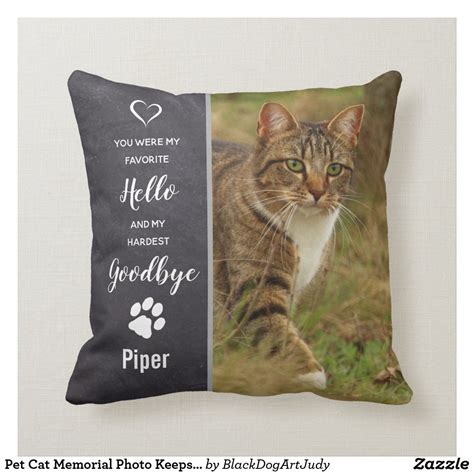 Cat memorial gifts offers a range of beautiful pet memorial canvases, cushions, mugs, and more, for cat owners who have lost their pets. Pet Cat Memorial Photo Keepsake Sympathy Pet Loss Throw ...