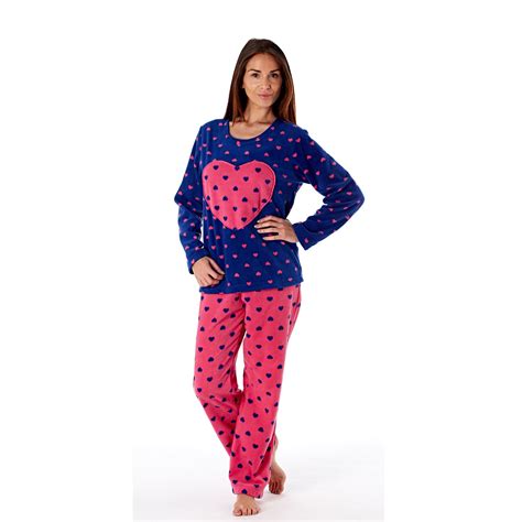 Womensladies Fleece Thermal Pyjamas Pyjama Pjs Winter Nightwear Set