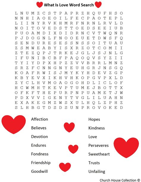 Church House Collection Blog Valentine Word Search For