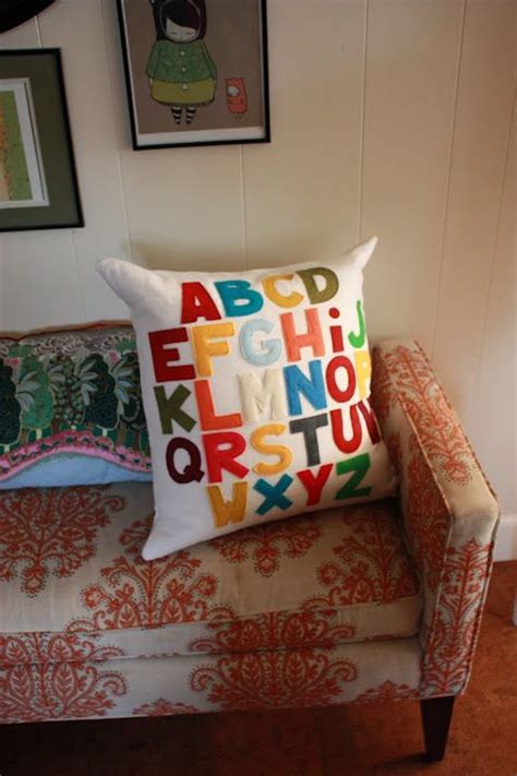Awesome Pillow With Felt Letters Handmade Felt Pillow