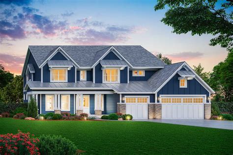 Exclusive New American House Plan With 2 Story Great Room 73470hs