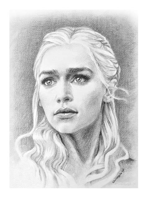 Daenerys Stormborn By Cvogia Art Sketches Pencil Line Art Drawings