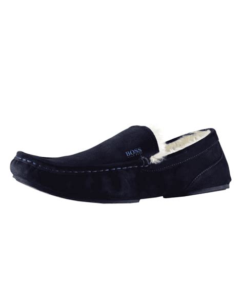Boss Navy Relax Suede Moccasin Slippers Shoes From Jonathan Trumbull Uk