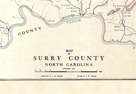 Surry County 1921 Old Wall Map North Carolina With Etsy