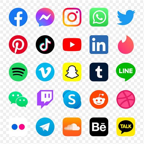 Png Social Media Icons Set Free Png Sticker Rawpixel