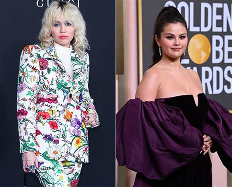 miley cyrus and selena gomez release singles same day show love hollywood life