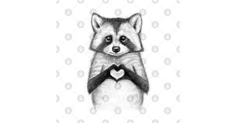 Raccoon With Heart Raccoon T Shirt Teepublic