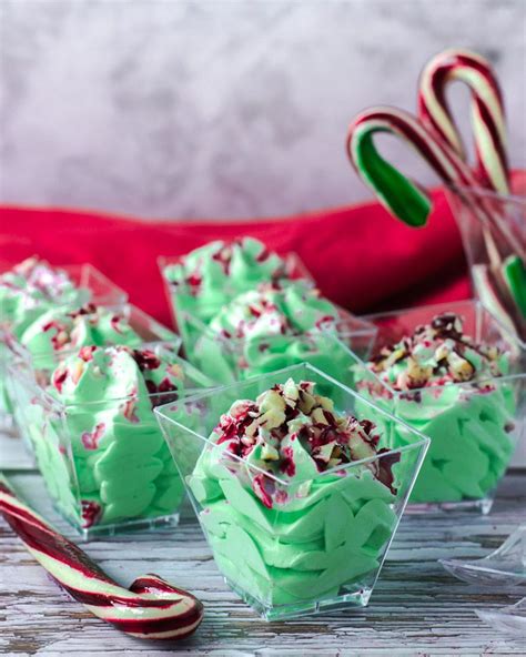 Christmas Tree Peppermint White Chocolate Mousse In Mini Cups Recipe Christmas Desserts Easy