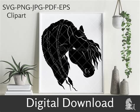 Friesian Horse Svg Instant Download Cricut And Silhouette Cut File