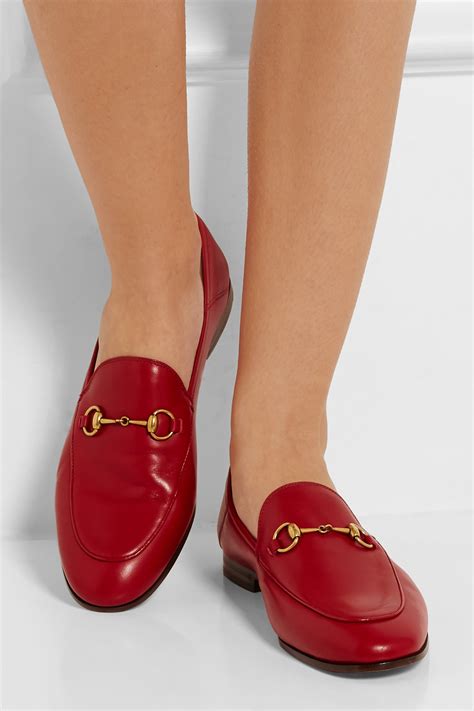Gucci Horsebit Detailed Leather Loafers In Red Lyst