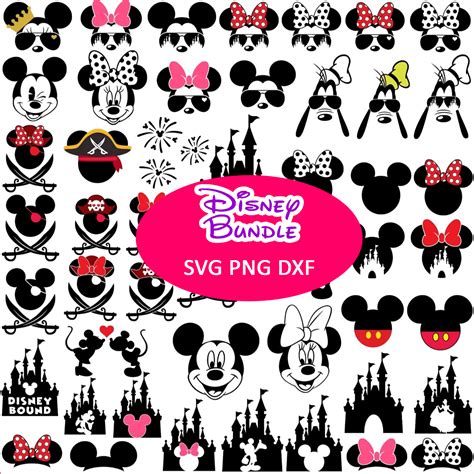 Bundle Disney Svg Mickey Mouse Svg Minnie Mouse Svg Disney Castle Mickey Minnie Svg For