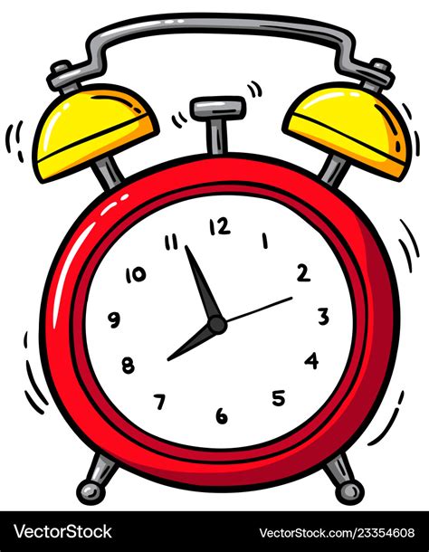 Cartoon Alarm Clock Ringing Royalty Free Vector Image