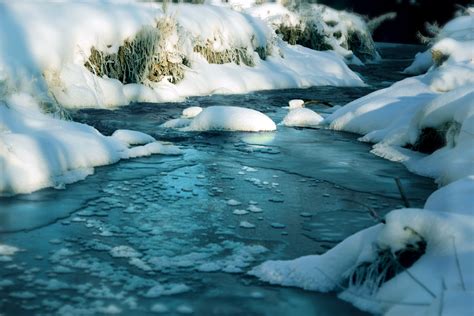 Free Images Water Nature Snow Winter Wave River Blue Season