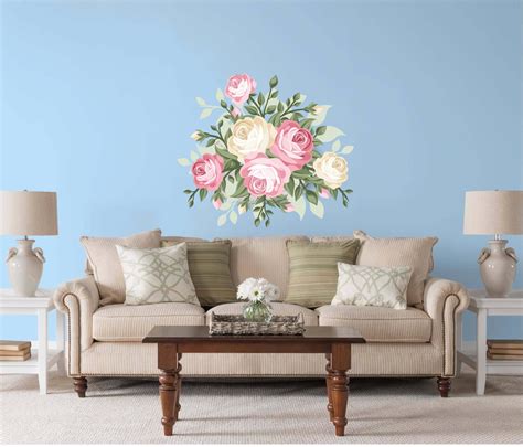 Floral Wall Decal Rose Wall Decal Home Decor Rose Decor Vinyl Wall