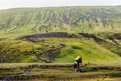Trekking Through Icelandic Highlands Along The Laugavegur Trek