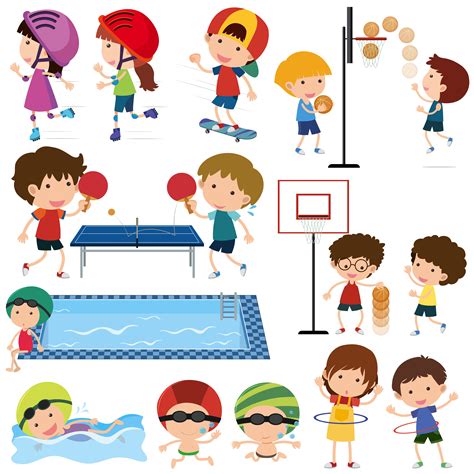 Kids Playing Sports Clip Art