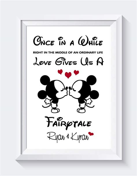 personalised same sex male gay couple mickey and mickey mouse valentines engagement disney