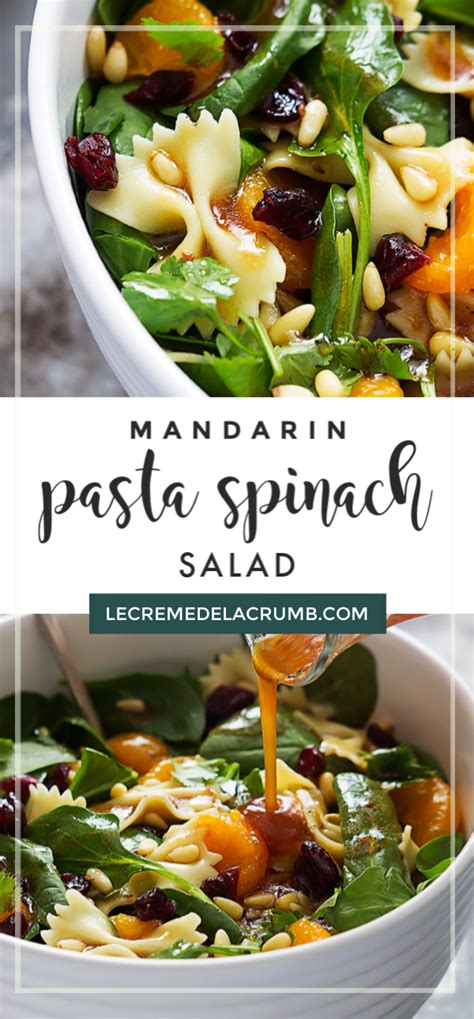 Chill until ready to use. Mandarin Pasta Spinach Salad | Spinach salad, Pasta salad ...