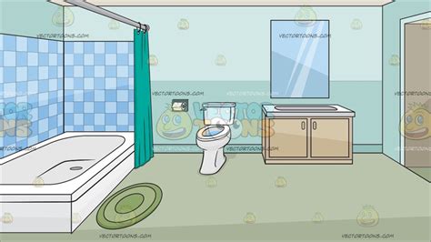 Vector cartoon bathroom interior background bathroom interior. A House Bathroom Background - Clipart Cartoons By VectorToons