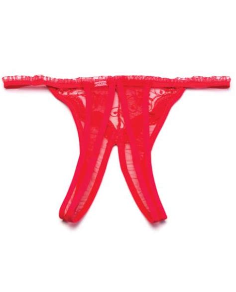 Scalloped Embroidery Crotchless Panty Red Os On Literotica