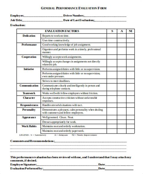 Sample Employee Self Evaluation Form 14 Free Documents In Word Pdf A50